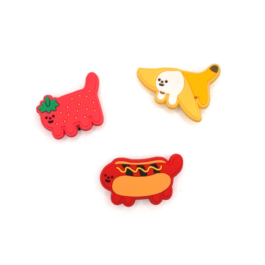 Shoe Charms (Hot Dog, Strawberry, Banana Puff Tigers)