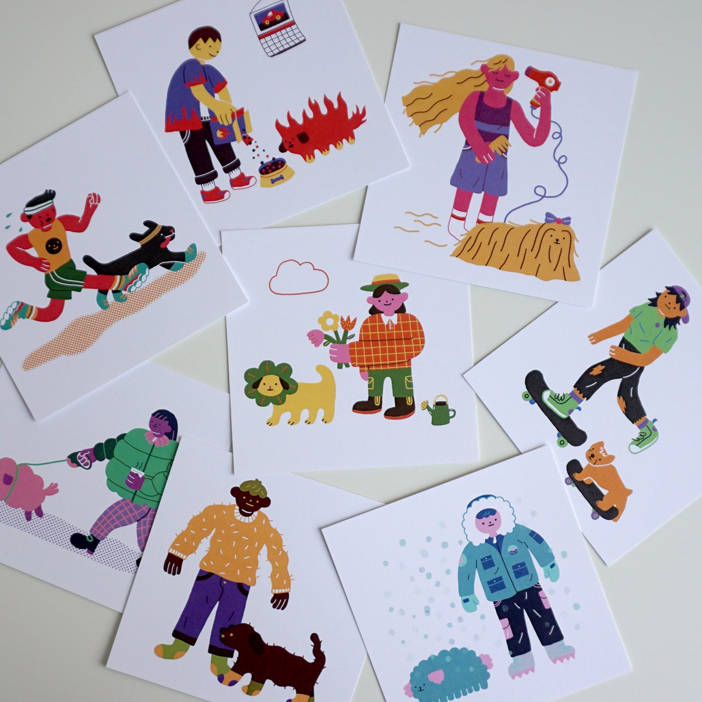 Dog Walkers Postcard Set