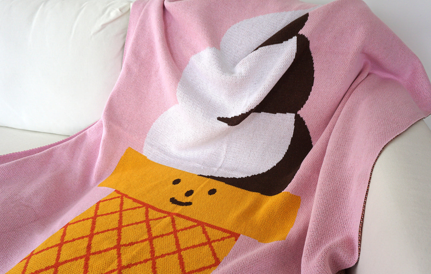 Soft Serve Swirl Knit Blanket