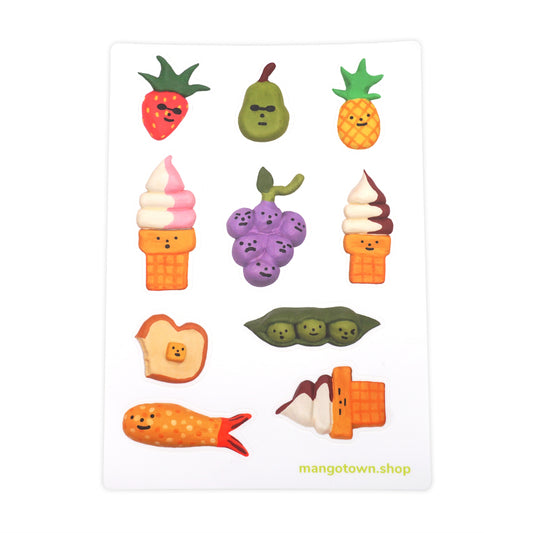Clay Food Sticker Sheet