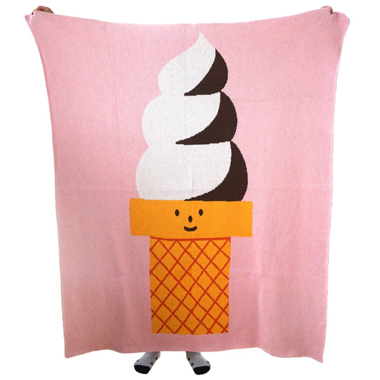 Soft Serve Swirl Knit Blanket